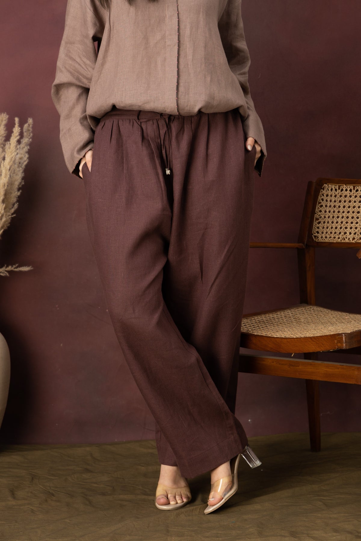 The Easy Trouser - Wine Red