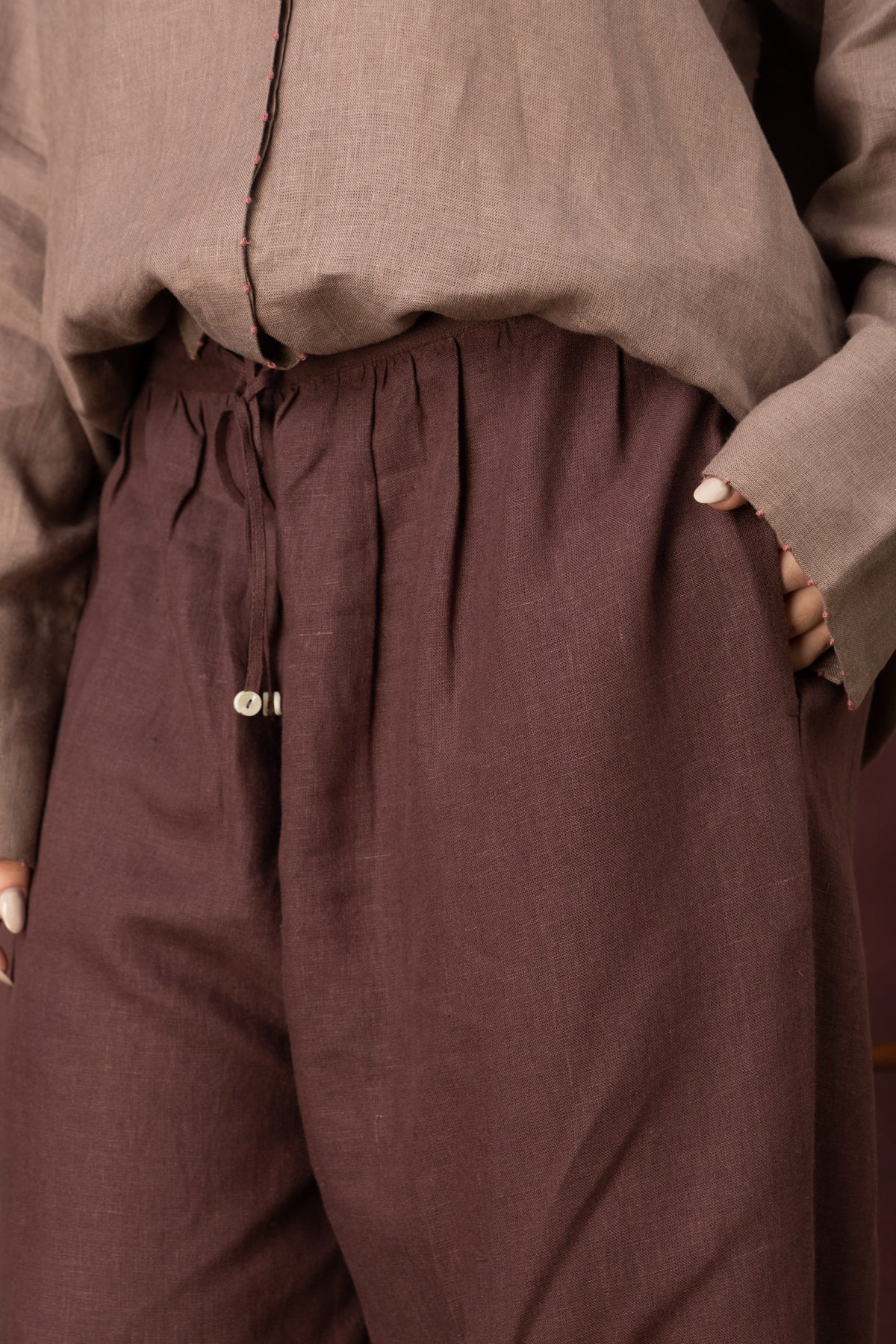 The Easy Trouser - Wine Red