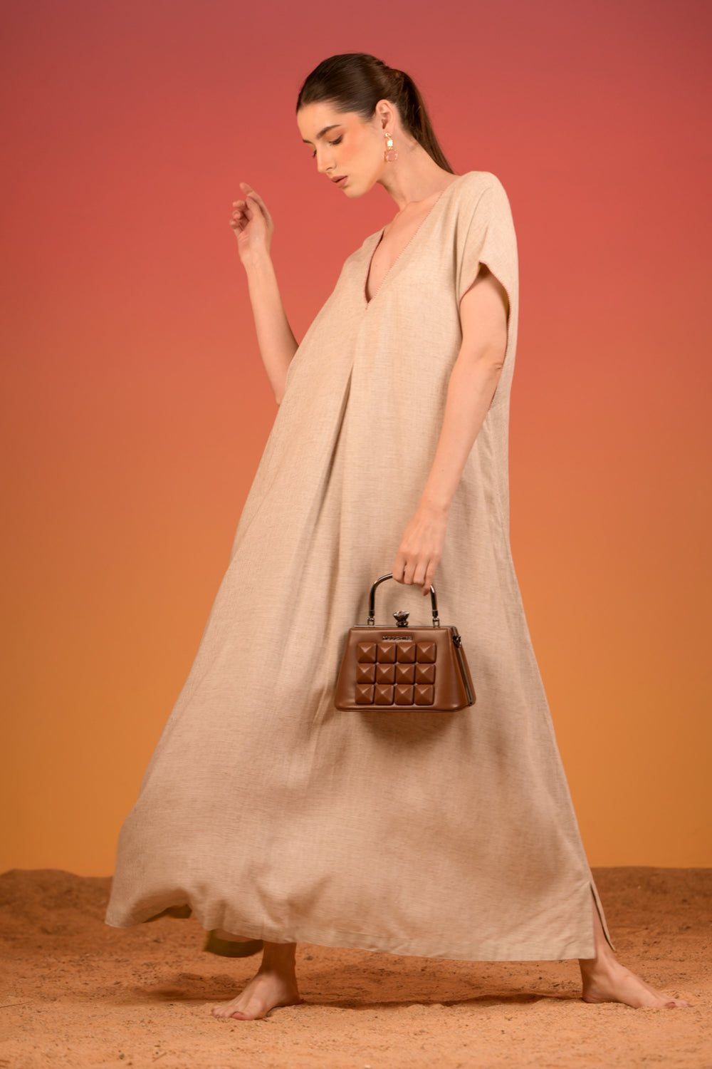 A-Line Free Flowing Linen Dress