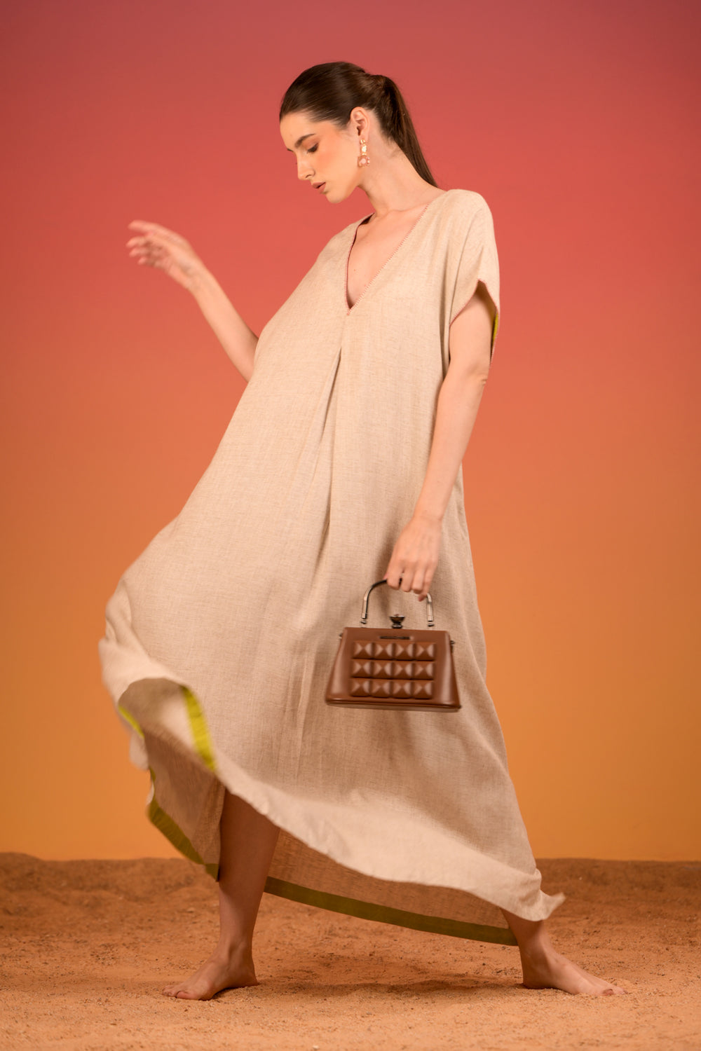 A-Line Free Flowing Linen Dress