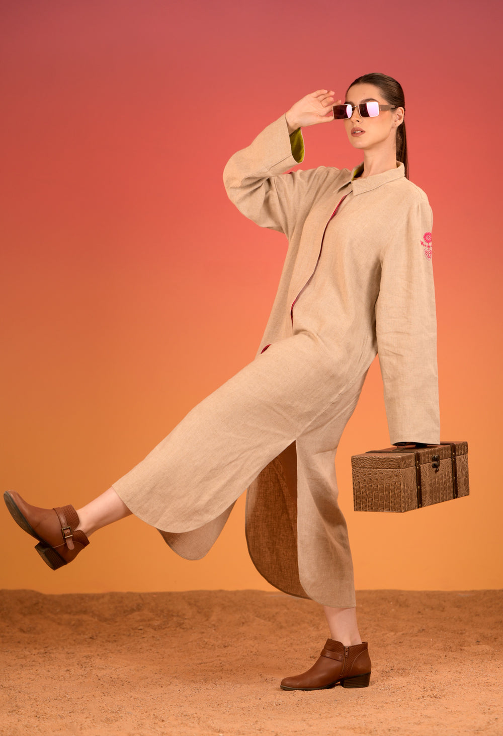 Stunning Collared Front Open Straight Dress