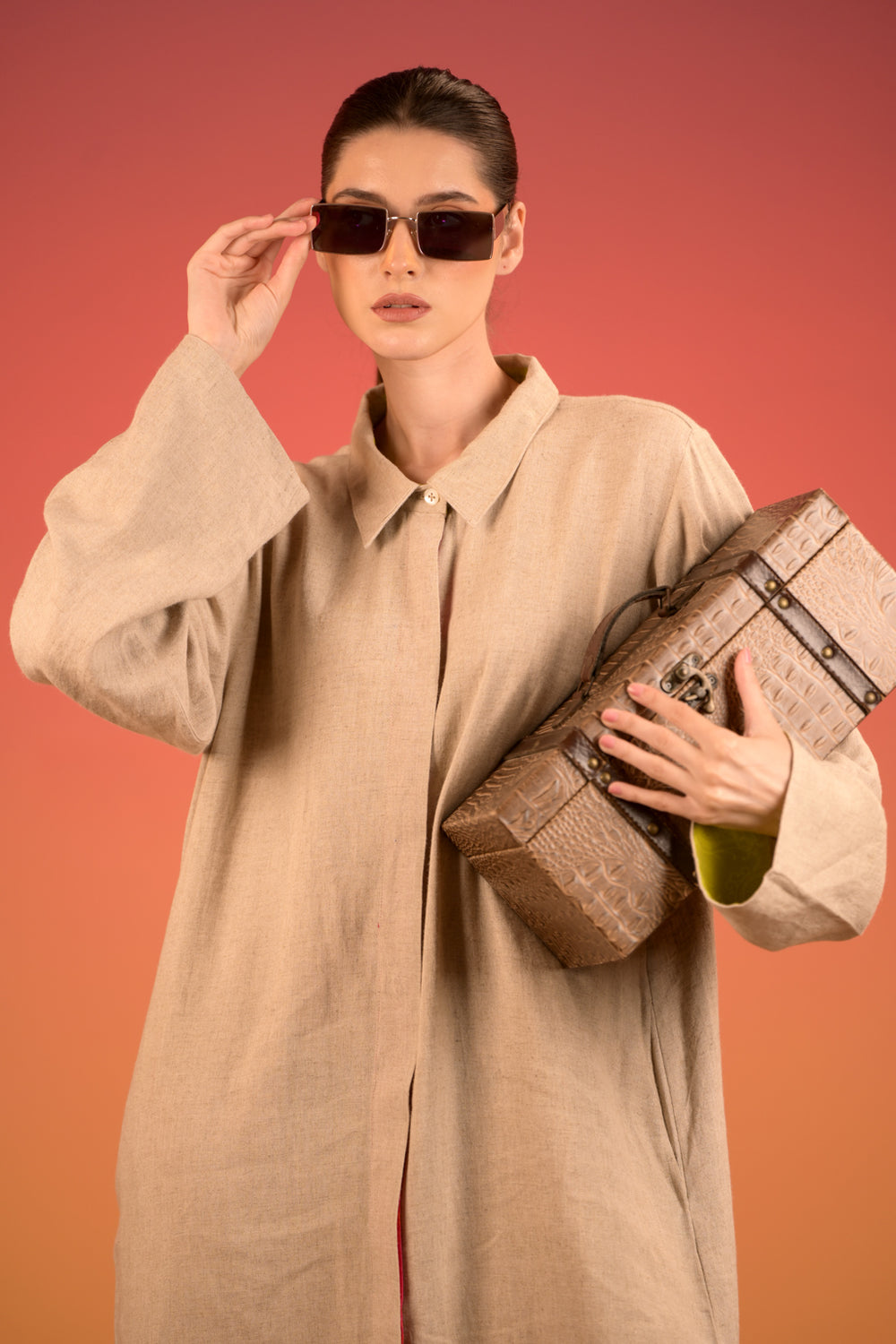 Stunning Collared Front Open Straight Dress