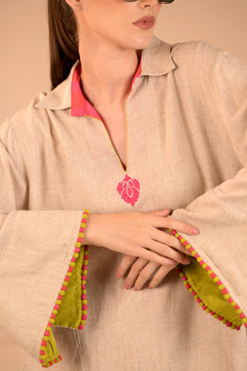 Stunning Embroidered Bell Sleeve Top
