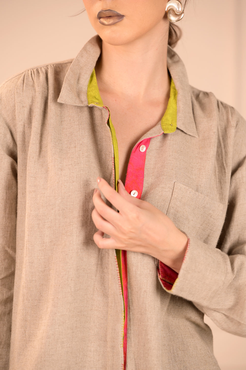 Classic Feisty Linen Cotton Collar Shirt