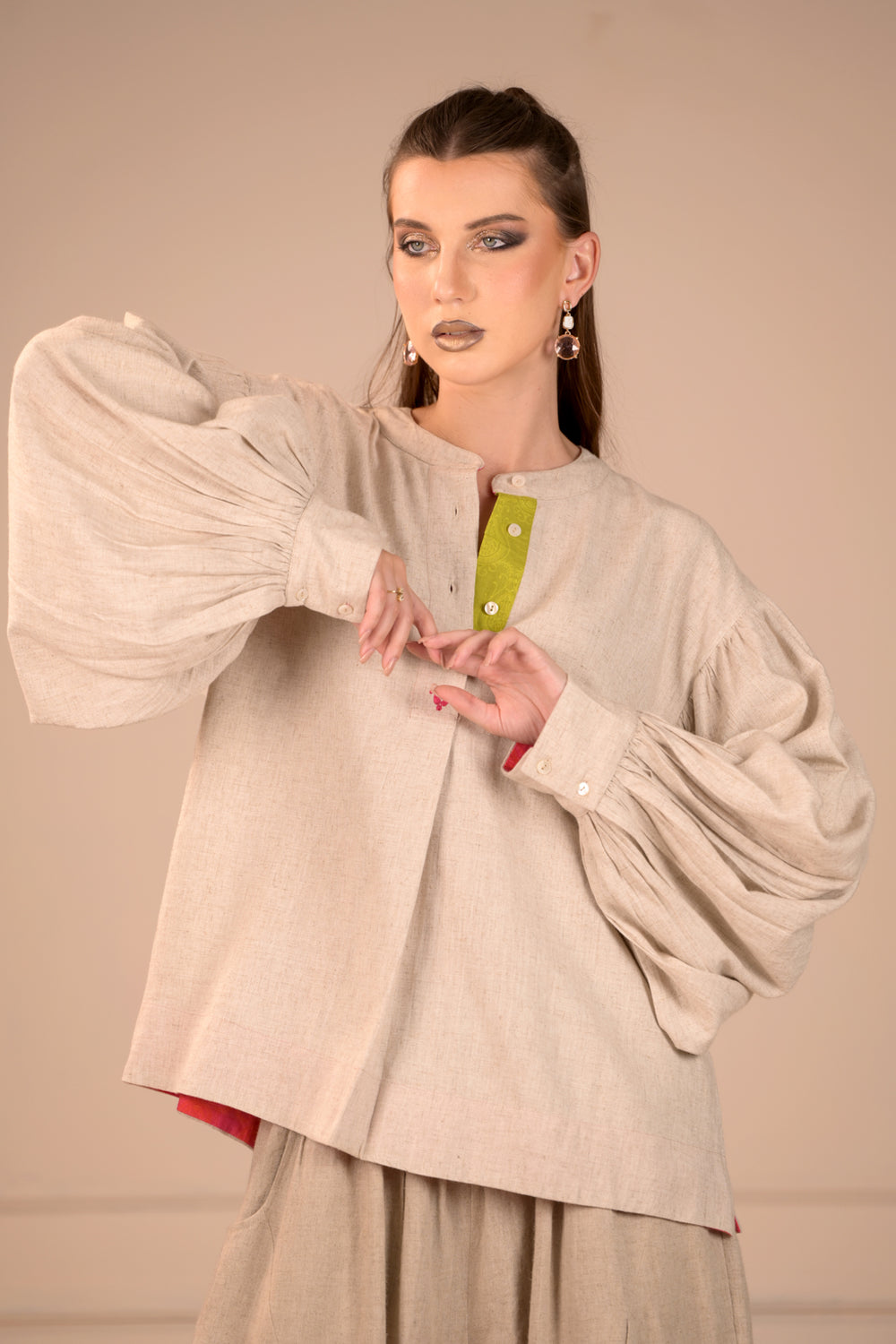 Linen Cotton Balloon Sleeve Top - the perfect blend of luxury and playful