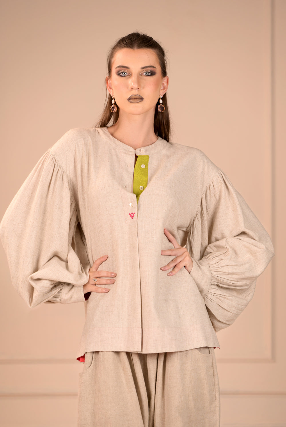 Linen Cotton Balloon Sleeve Top - the perfect blend of luxury and playful