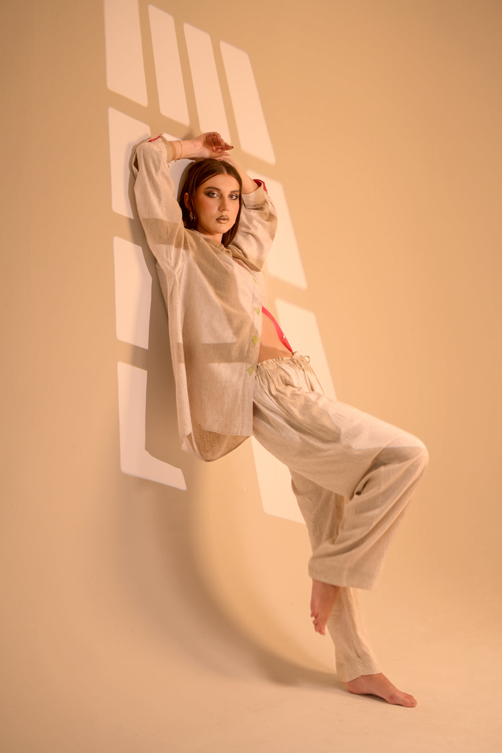 Adjustable Waist Linen Cotton Trousers (Unisex)