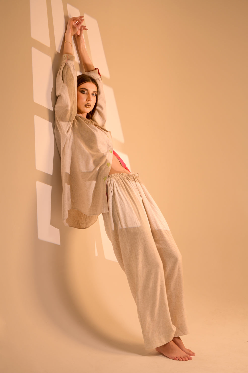 Adjustable Waist Linen Cotton Trousers (Unisex)