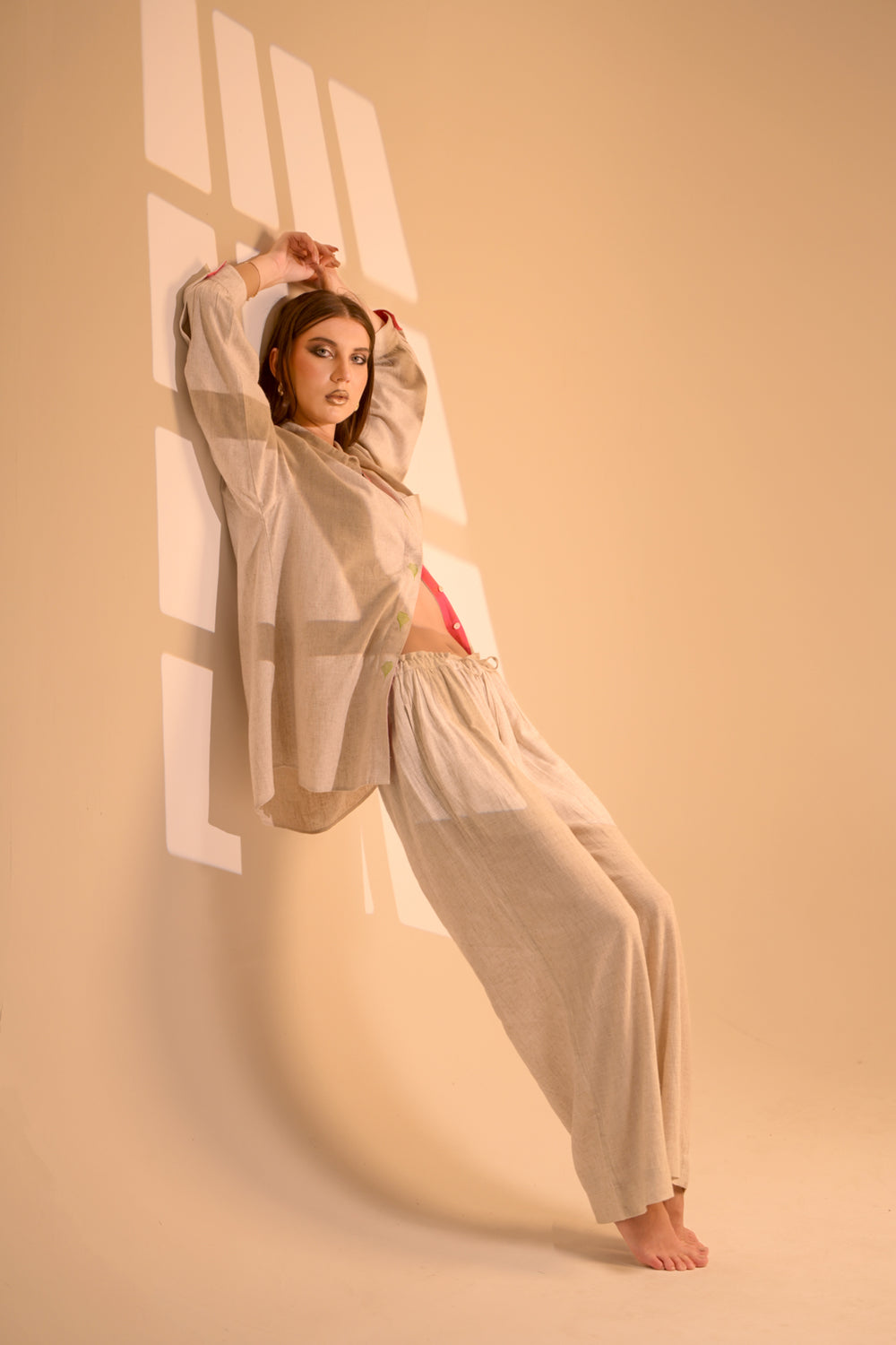 Adjustable Waist Linen Cotton Trousers (Unisex)