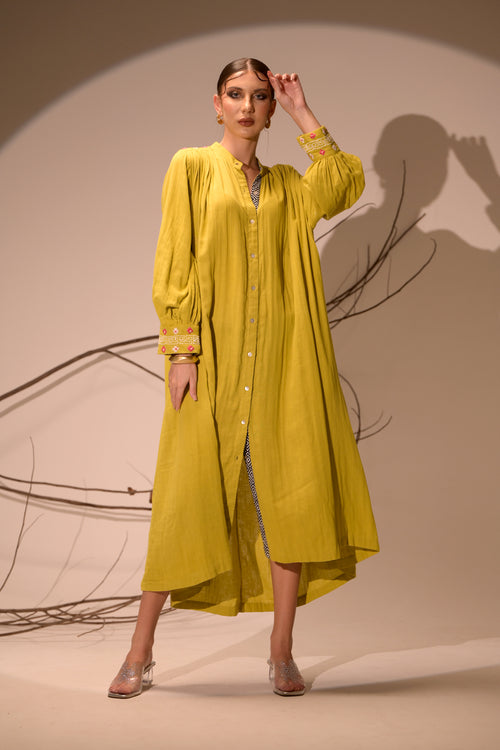 Sundowner — Front Open Cotton Double Fabric Dress