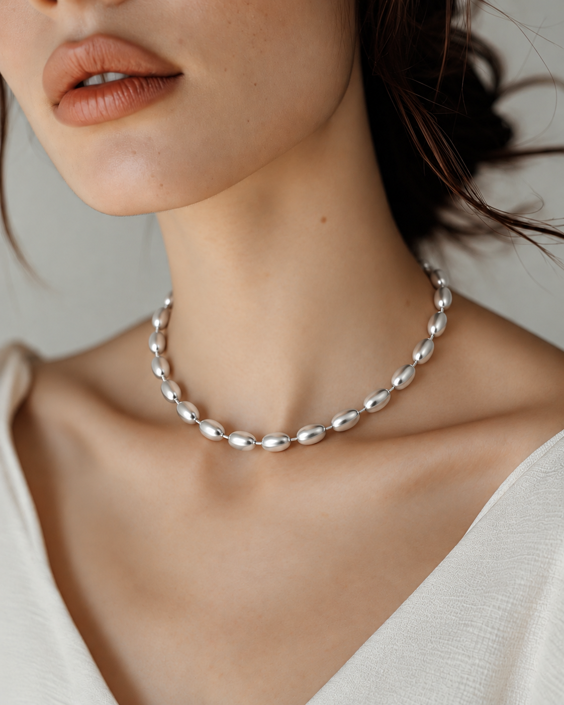 Ovale Bead  - Silver