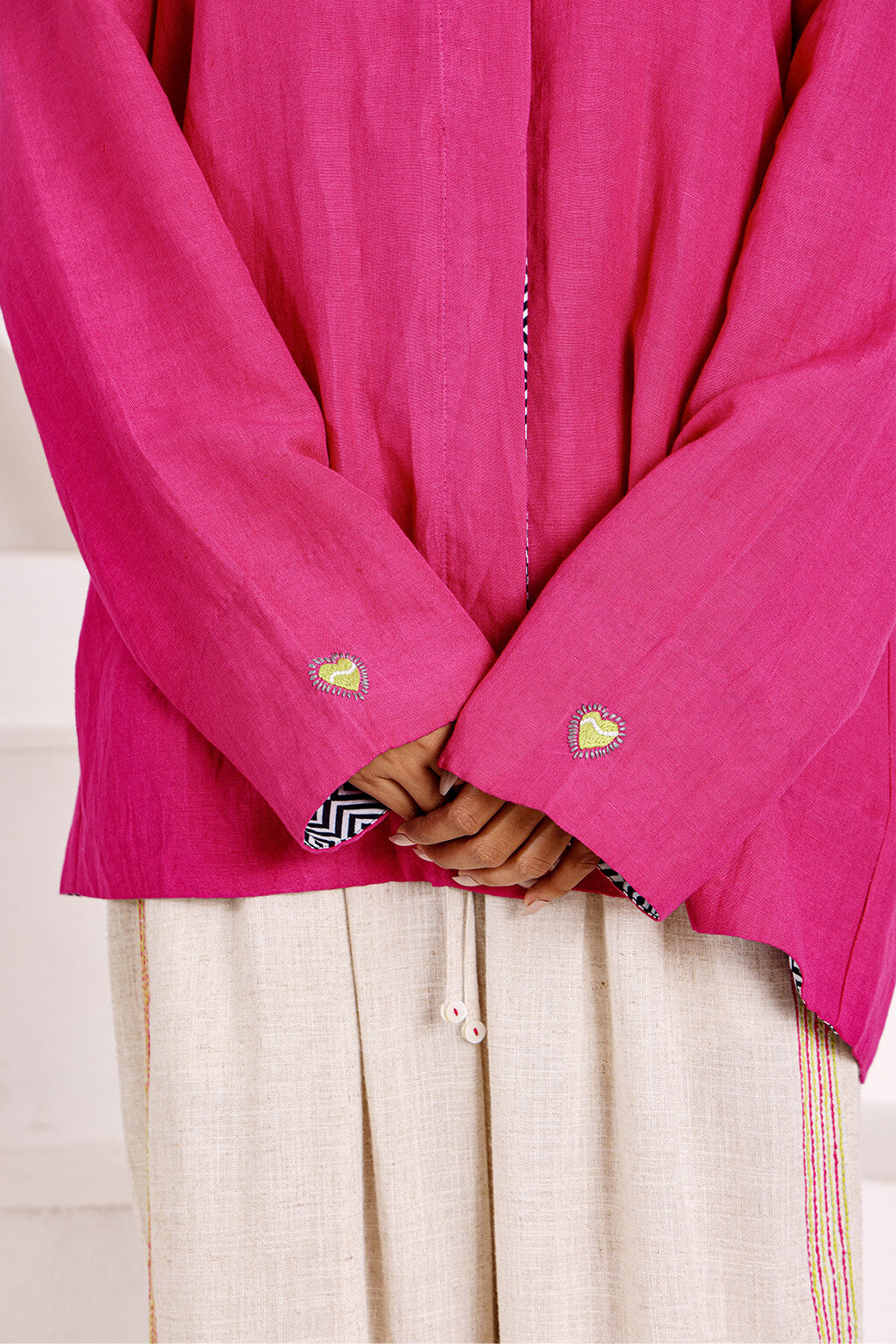 Pinkwork — Hand Embroidered Fine Linen Shirt